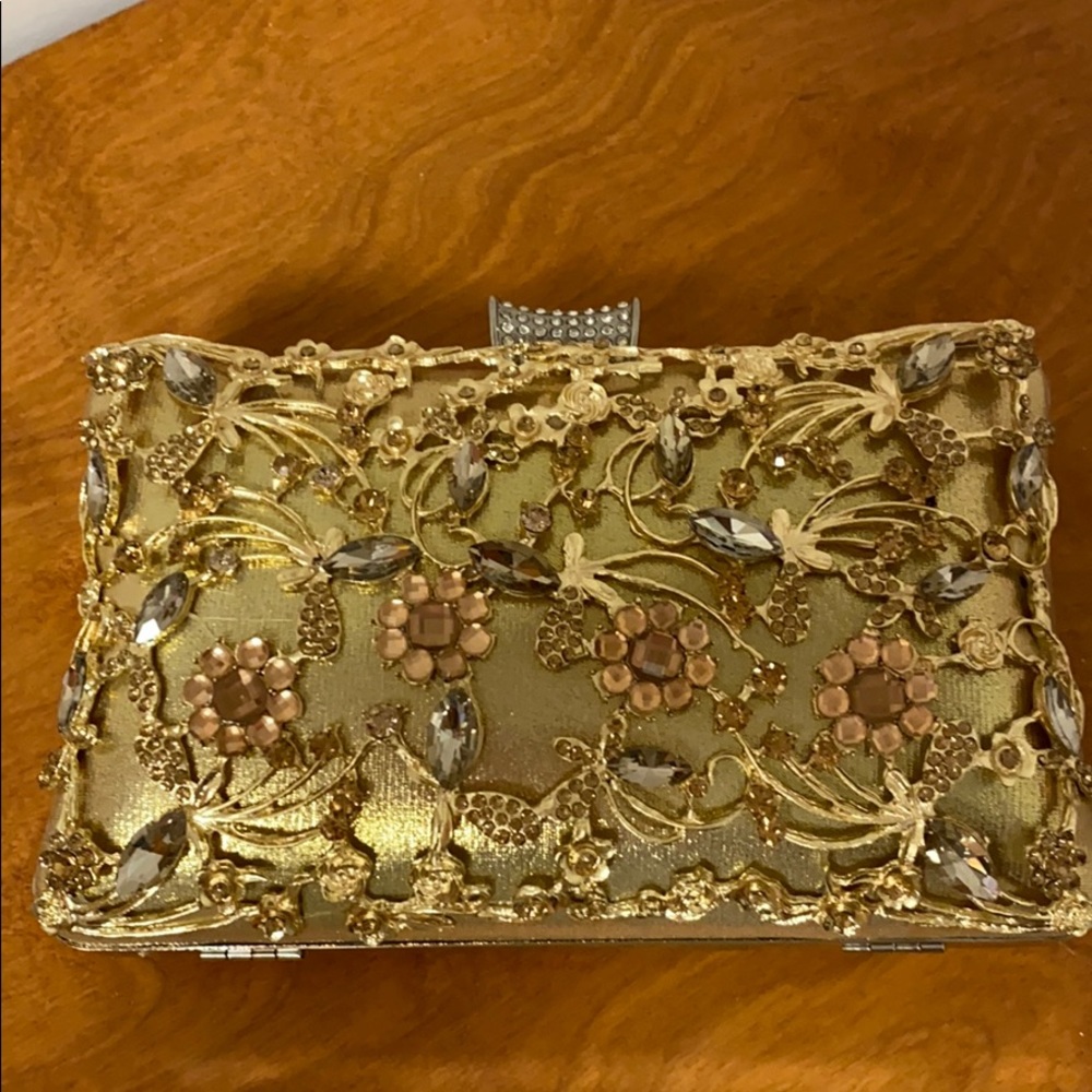 Gold evening bag